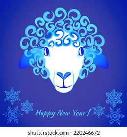 Vector illustration of sheep. Element for New Year's design. Symbol of 2015.