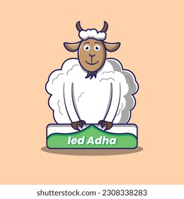 Vector illustration of sheep in event ied adha icon. can used for event ied adha or anything like flyer, banner, sticker, and more.