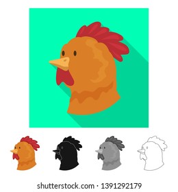 Vector illustration of sheep and face  icon. Collection of sheep and pet  vector icon for stock.