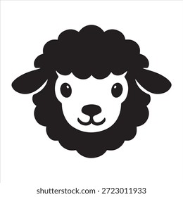 Ilustración vectorial de un Vector de silueta de cara de oveja