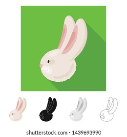 Vector illustration of sheep and face symbol. Collection of sheep and animal stock symbol for web.