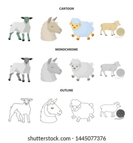 Vector illustration of sheep and goat logo. Collection of sheep and happy vector icon for stock.