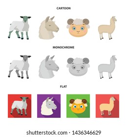 Vector illustration of sheep and goat symbol. Collection of sheep and happy stock vector illustration.
