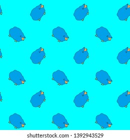 vector illustration of a sheep pattern, on light blue background
