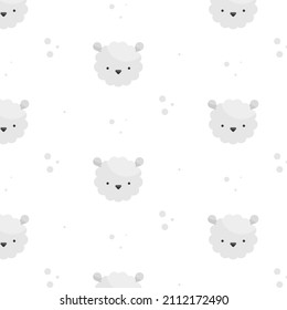 Сute vector illustration with sheep seamless pattern for
background