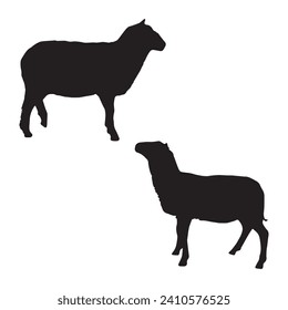 Vector Illustration of Sheep Silhouette