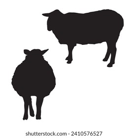 Vector Illustration of Sheep Silhouette