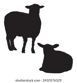 Vector Illustration of Sheep Silhouette