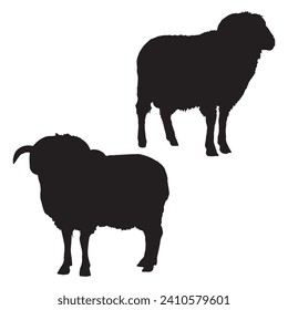 Vector Illustration of Sheep Silhouette