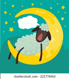 Vector illustration sheep sleeping