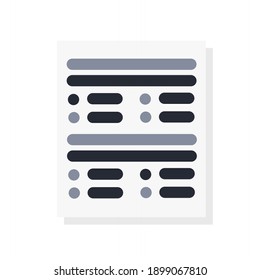 Vector Illustration Of A Sheet Of Multiple Choice Question And Answer Paper.  Illustrations For Exams, Surveys, Stationery.  Minimalist Flat Design