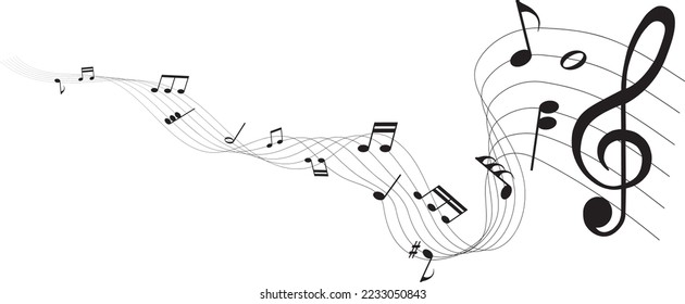 vector illustration of sheet music - musical notes melody	