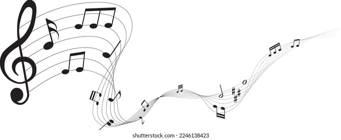 ilustración vectorial de la partitura - melodía de notas musicales