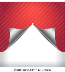 Vector illustration. Sheet of red paper with a curl. EPS 10