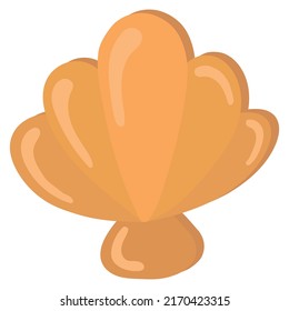 Vector illustration of a shell. Cartoon cute shell.