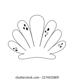 vector illustration of shell in silhouette isolated on white background, underwater inhabitant