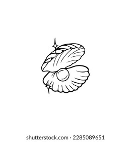 vector illustration of shells with gems