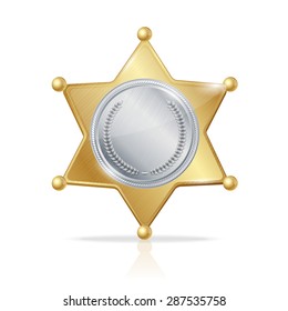 Vector illustration sheriff badge star of the two metals