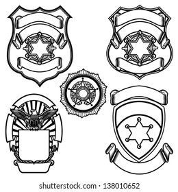 Vector illustration of sheriff badges svg