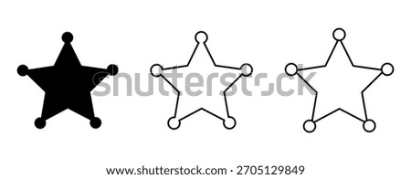 Vector illustration of Sheriff star, sheriff badge, police star, star icon vector on white background.