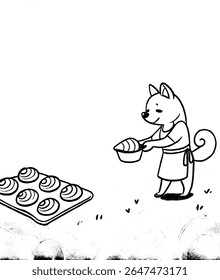 Vector illustration of Shiba baker dog