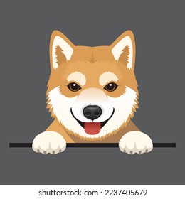 Vector illustration of a Shiba Inu dog. Cute puppy