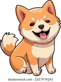 ilustración vectorial estilo de dibujos animados para perros shiba inu