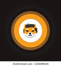 Vector illustration of Shibelon (Shibelon) token cryptocurrency logo, symbol 