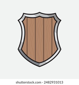 Escudo de Ilustración vectorial. Blindaje con diseño de Vector. Ilustración de diseño de dibujos animados y Vector de escudo para Sitio web, digital e impresión