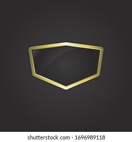 Vector illustration of shield with dots texture and golden frame. Premium and luxury emblem very usable for logo frame.