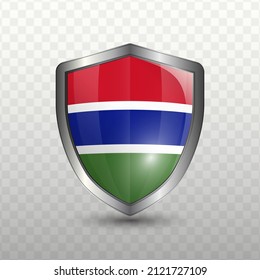Vektorgrafik. Schild mit Flagge von Gambia auf transparentem Hintergrund (PNG).