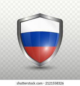 Vektorgrafik. Schild mit der Flagge Russlands auf transparentem Hintergrund (PNG).