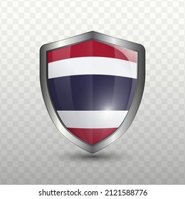 Vektorgrafik. Schild mit Flagge Thailands auf transparentem Hintergrund (PNG).