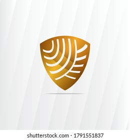 Vector illustration of shield golden logo design template. Premium and luxury emblem very usable for logo frame.