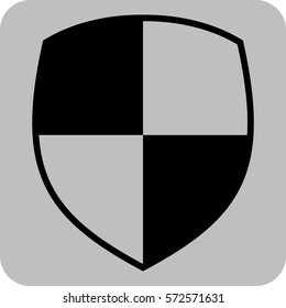 Vector Illustration of Shield Icon in Black
