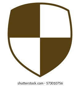 Vector Illustration of Shield Icon in Brown
