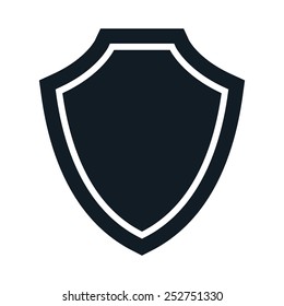 Vector illustration of shield icon on white background.