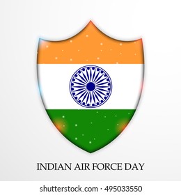 Vector illustration of Shield for Indian Air Force Day.