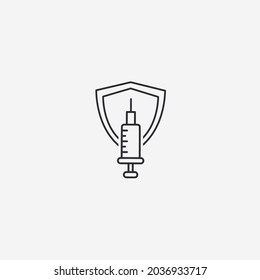 Vector illustration of shield injection logo