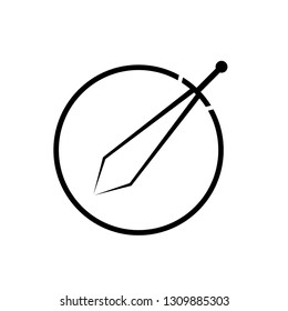 Vector illustration of a shield and sword logo in minimalist style