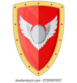 Ilustração vetorial de um escudo simbolizando proteção, segurança, defesa e segurança, ideal para conceitos de seguro, cibersegurança e proteção.