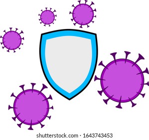 Vector illustration of shield and virus