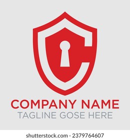 Vector illustration of a shield with the words Security System. Suitable for insurance companies, Security Service, and safety anti virus product. Security logo template, Security Defend Logo Design.