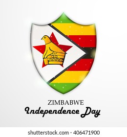 Vector illustration of a Shield for Zimbabwe independence day.