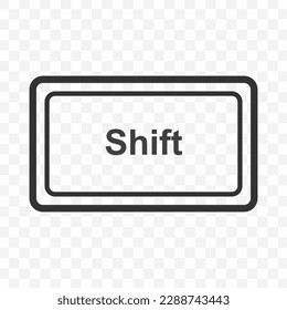 Vector illustration of Shift icon in dark color and transparent background(PNG). Keyboard shortcut button.