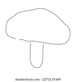 Vector illustration of a shiitake in a doodle style with a hand-drawn black sketch.
