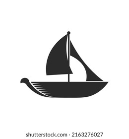 vector illustration shilouette traditional sailboat