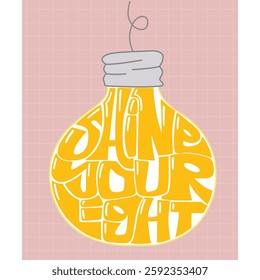 Vector illustration of shine your light in bulb shape