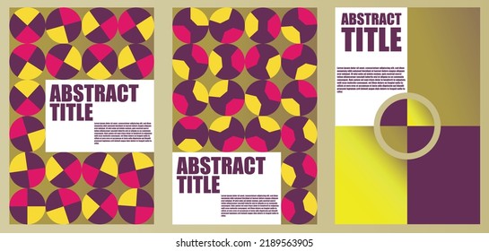 Ilustración vectorial de una cubierta brillante con elementos geométricos gráficos. Gradientes de medio tono coloridos. Colección de plantillas para folletos, carteles, pancartas, volantes y tarjetas