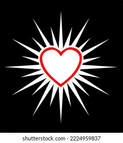 Ilustración vectorial del logotipo de un corazón brillante para el corazón fiel de la seda del penac.